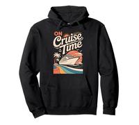 On Cruise Time Bold Ship Sunset Retro Ocean Sudadera con Capucha