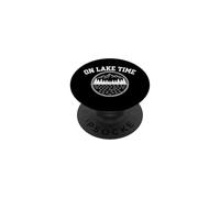 On Lake Time - Funny Diching Lake House Novelty Vacation Lake PopSockets PopGrip Adhesivo
