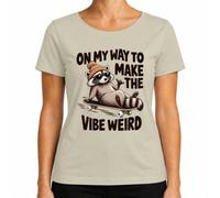 On My Way to Make The Vibe Weird Mapache Cool - Camiseta para mujer | Skateboard, Skater, Raccoon, Trash Panda, Gafas de sol, Gorro, Shaka, Hang Loose, Divertido, Divertido, Skateboarding