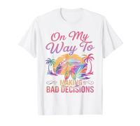 On My Way To Making Bad Decisions Cruise Vacation Funny Camiseta gráfica económica, Hombre, Blanco, S