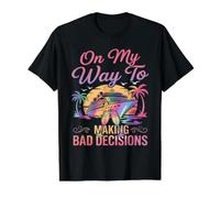 On My Way To Making Bad Decisions Cruise Vacation Funny Camiseta gráfica económica, Hombre, Negro, S