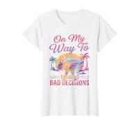 On My Way To Making Bad Decisions Cruise Vacation Funny Camiseta gráfica económica, Mujer, Blanco, XS
