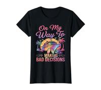 On My Way To Making Bad Decisions Cruise Vacation Funny Camiseta gráfica económica, Mujer, Negro, XL