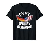 On My Wurst Behavior Oktoberfest Funny German American Flags Camiseta