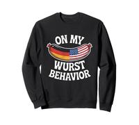 On My Wurst Behavior Oktoberfest Funny German American Flags Sudadera