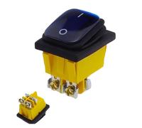 On off 30A/250V Heavy Duty 4 pin DPST IP67 Sealed Waterproof T85 Auto Boat Marine Toggle Rocker Switch with LED 12V 220V 30 ESSEIEIE(Screw foot Blue,110-220V)