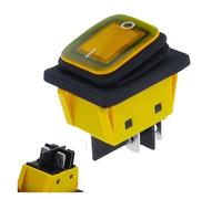 On off 30A/250V Heavy Duty 4 pin DPST IP67 Sealed Waterproof T85 Auto Boat Marine Toggle Rocker Switch with LED 12V 220V 30 ESSEIEIE(Yellow,12-24V)