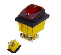 On off 30A/250V Heavy Duty 4 pin DPST IP67 Sealed Waterproof T85 Auto Boat Marine Toggle Rocker Switch with LED 12V 220V 30 ESSEIEIE(Screw foot Red,110-220V)