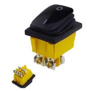On off 30A/250V Heavy Duty 4 pin DPST IP67 Sealed Waterproof T85 Auto Boat Marine Toggle Rocker Switch with LED 12V 220V 30 ESSEIEIE(Screw foot Black,110-220V)