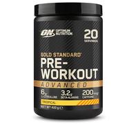 ON Platinum Pre-Entrenamiento, Suplemento Alimenticio Avanzado de Alta Dosis para Energía y Concentración con Cafeína, L-Citrulina, Beta-Alanina y Vitaminas B, Sabor Fruit Punch, 20 Porciones, 420 g