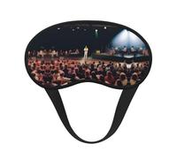 On Stage - Cómoda máscara de dormir de satén con borde negro para bloquear la luz y dormir reparador