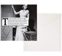 On the Ceiling, divertida tarjeta de cumpleaños para ella, cesta de la compra de tartán, blanco y negro