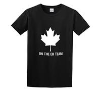 On The Eh Team In White Canada Maple Unisex 100% Cotton Short-Sleeve T-Shirts Black XL