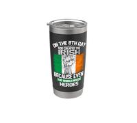 On The Eighth Day God Created The Irish Pride Heroes Vaso térmico de acero inoxidable de doble pared