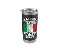 On The Eighth Day God Created The Italian Pride Heroes Vaso térmico de acero inoxidable de doble pared