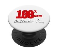 On The Inside I'm 100% Bitch 4B Movement Regalos para mamá Oso PopSockets PopGrip Adhesivo