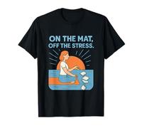 On The Mat Off The Stress Yoga Mindfulness Diseño Camiseta