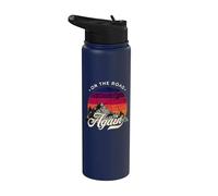 On The Road Again - Diseño vintage de aventura en el desierto Stainless Steel Insulated Water Bottle