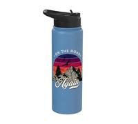 On The Road Again - Diseño vintage de aventura en el desierto Stainless Steel Insulated Water Bottle