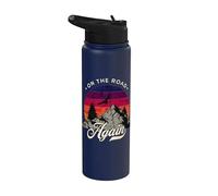 On The Road Again - Diseño vintage de aventura en el desierto Stainless Steel Insulated Water Bottle