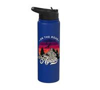 On The Road Again - Diseño vintage de aventura en el desierto Stainless Steel Insulated Water Bottle