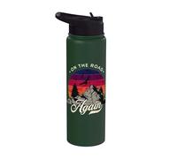 On The Road Again - Diseño vintage de aventura en el desierto Stainless Steel Insulated Water Bottle