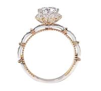 On The Run Flower Ring Zircon Ring Women's Two Color High All Roses Is Charming And Catching Personality Accessory Suitable For Any Outfit Anillos Carburo de Tungsteno Par, 9, Metal, Sin piedras