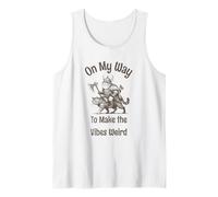 On The Way to Make The Vibes Weird. Viking Frog on Cat Camiseta sin Mangas