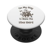 On The Way to Make The Vibes Weird. Viking Frog on Cat PopSockets PopGrip Adhesivo