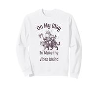 On The Way to Make The Vibes Weird. Viking Frog on Cat Sudadera