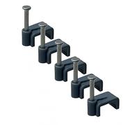 On1shelf Pinzas para cables planos con clavo de fijación bolsa de 50 Gris 14mm
