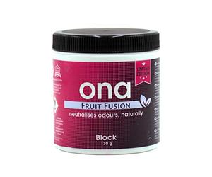 ONA Block Fruit Fusion - Eliminador de olores, neutraliza olores de forma segura, natural y permanente, 170 g.