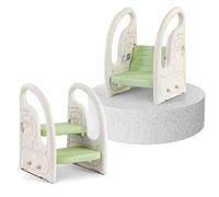 Onasti Taburete de dos peldaños para niños, escalera escalonada, asiento de entrenamiento para inodoro, multifunción, ajustable en altura, con reposabrazos, antideslizante, para niños de 1,5 a 5 años