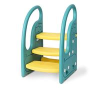 Onasti Taburete Niños, Taburete de 3 Pasos para Bebé, Taburete para niños pequeños, Altura Ajustable, Multifunción y Antideslizante Cocina, Cuarto de Baño (Verde)