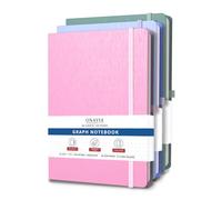 ONAVIA Cuaderno gráfico A4, paquete de 3, 5.8 x 8.3 pulgadas, cuadrícula de tapa dura, 80 hojas, cuaderno de ingeniería para estudio en el aula, matemáticas, tareas y notas de trabajo
