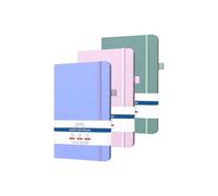 ONAVIA Cuaderno gráfico A6, 3 unidades, 8,9 x 14,5 cm, tapa dura, rayado, 80 hojas, cuaderno compacto para notas de aula, estudio, tareas y trabajo