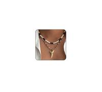ONBRIG Collar de concha Puka para hombre, collar de surfista para hombre, playa, vacaciones, conchas, collares de cuentas para mujer, joyería de playa, L, Metal, No es una piedra preciosa