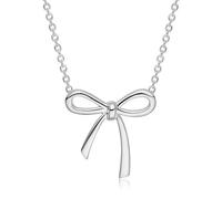 ONBRIG Collar de lazo de oro para mujer, delicado collar con colgante de lazo, bonito collar de cinta pequeña, chapado en oro de 18 quilates, joyería para mujer, 15.74 inch, Metal, No es una piedra