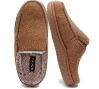 ONCAI Hombre Zapatillas de estar por casa,Zapatillas Familiares Con Suela de Goma Sentro y Fuera de la Sala de Espuma de Memoria de Alta Densidad de Lana y Algodón (EU Talla 6-14)
