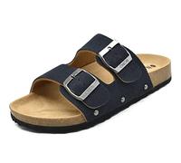 ONCAI Sandalias de Pala Mujer con Ajustable Buckle Corcho Zapatillas de Moda de Verano Mules Planas Zuecos Azul Tamaño 37