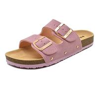 ONCAI Sandalias de Pala Mujer con Ajustable Buckle Corcho Zapatillas de Moda de Verano Mules Planas Zuecos Rosa Tamaño 43