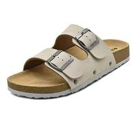 ONCAI Sandalias de Pala Mujer con Ajustable Buckle Corcho Zapatillas de Moda de Verano Mules Planas Zuecos Blanco Tamaño 39