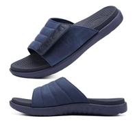 ONCAI Sandalias Hombres Correa Ajustables Ortopedia Fascitis Plantar Punta Abierta Deportivo Pantuflas Slides con Plantilla de Soporte de Arco Suave y Cómoda Gris Talla 49