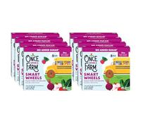 Once Upon a Farm Organic Smart Wheels - Barra para niños pequeños, frambuesa, remolacha y col rizada con zinc añadido para la salud cerebral | 8 cajas, 40 barras en total