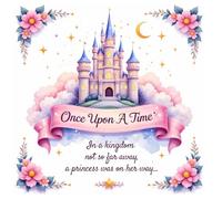 Once Upon a Time: Princess Baby Shower Guest Book for Baby Girl: Whimsical Pink & Purple Fairytale Castle-Themed Baby Shower Sign-In Book with 100 ... Memory Pages & Advice Notes for Parents-to-Be