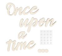 Once Upon a Time Sign, Madera Decoración de Esquina de Lectura con 20 Pegamento Dispensador Érase una Vez Calcomanía de Pared Señal de Guardería para Baby Shower Regalo de Cumpleaños