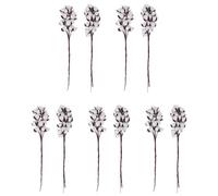 Onchdbfhuu 100 Piezas de Tallos de AlgodóN, Flores de AlgodóN Falsas, Tallos Florales de AlgodóN Artificial, Decoraciones de Granja de ImitacióN para Florero, DecoracióN del Hogar