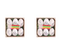 Onchdbfhuu 12 Piezas de Huevos de Pascua DIY Pintados A Mano 2024 Huevos de Regalo Hecho A Mano para Niños Kit de Pintura de Huevos de Pascua-C