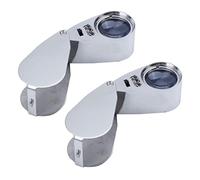 Onchdbfhuu 2 Piezas 40X LED Lupa de Bolsillo Joyero Eye Glass Loop Lente Lupa Lupa Luz UV