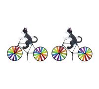 Onchdbfhuu 2X Bicicleta Wind Spinner Bicicleta Jardín Wind Spinner Adornos Escultura Animal Bicicleta Spinner de Viento para Césped A